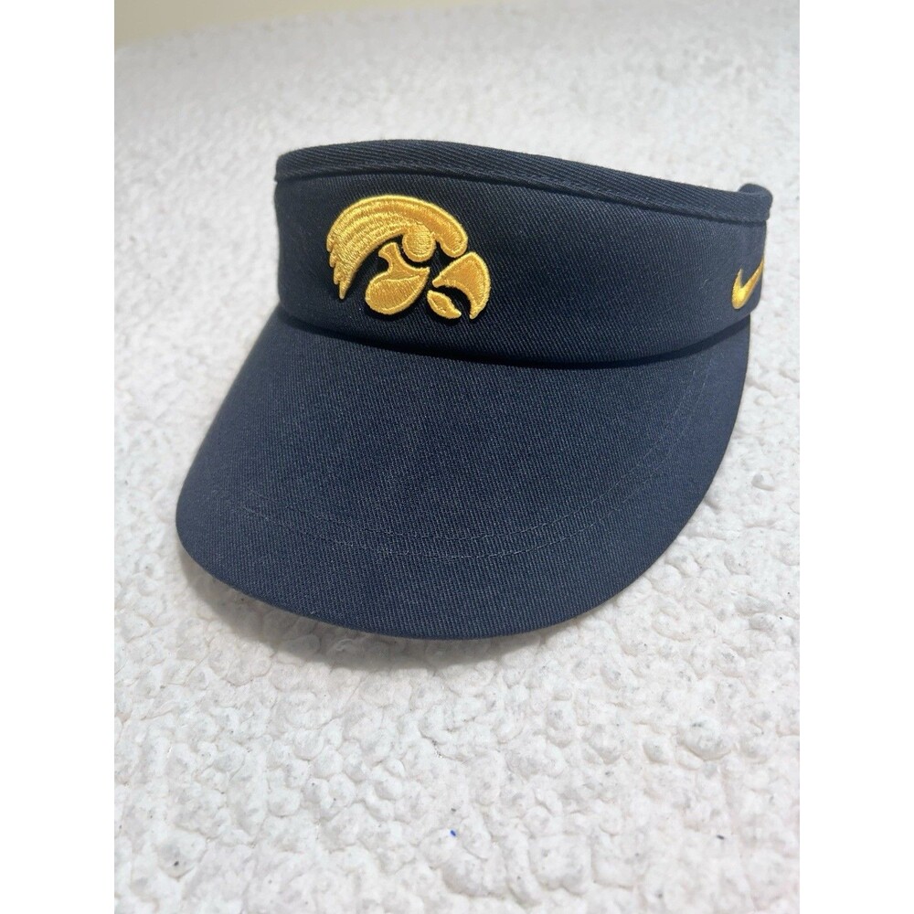 Nike Iowa Hawkeyes Dri-FIT Visor Hat Adjustable Black Gold NCAA Football Mens LN